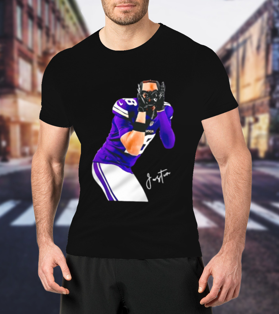 Justin Jefferson Signature Minnesota Vikings Football Player Pose T-Shirt