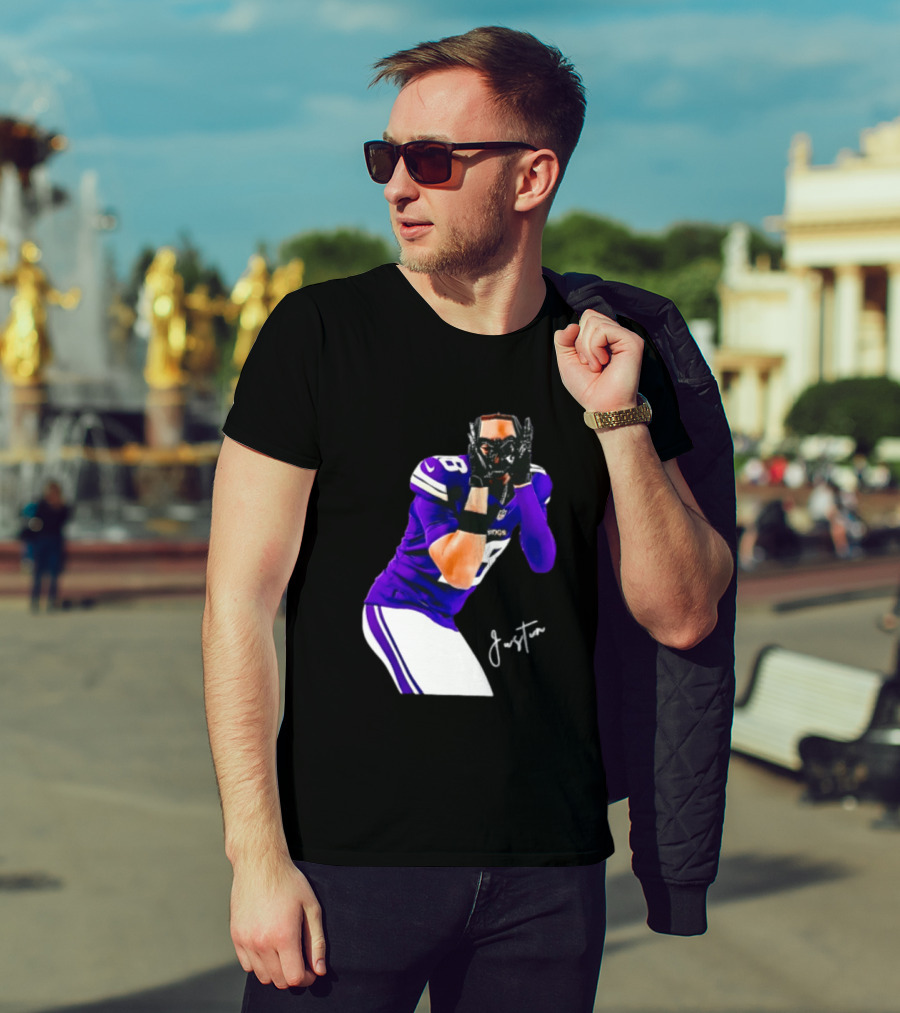 Justin Jefferson Signature Minnesota Vikings Football Player Pose T-Shirt