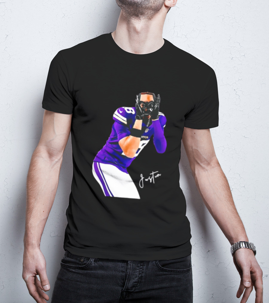 Justin Jefferson Signature Minnesota Vikings Football Player Pose T-Shirt