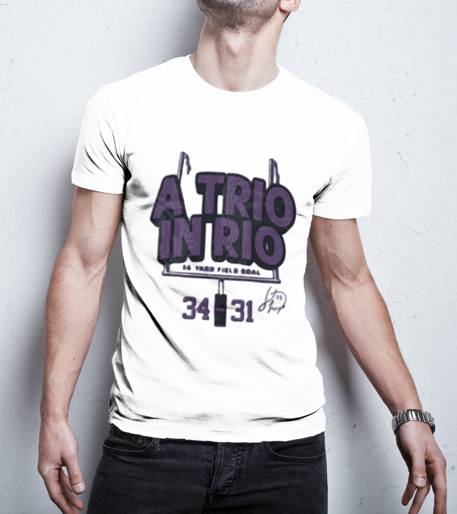 A Trio In Rio 34 31 Baltimore Ravens Victory Celebration T-Shirt