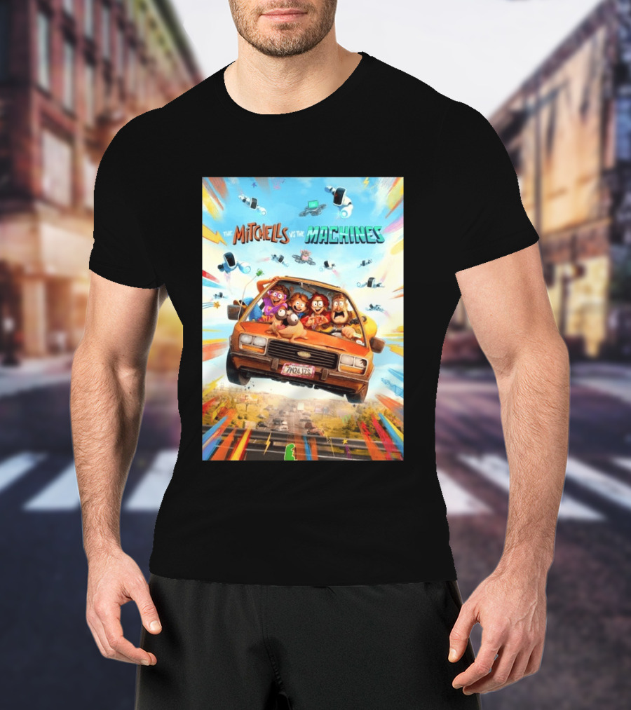 The Mitchells Vs The Machines Animated Family Adventure Robot Chaos T-Shirt