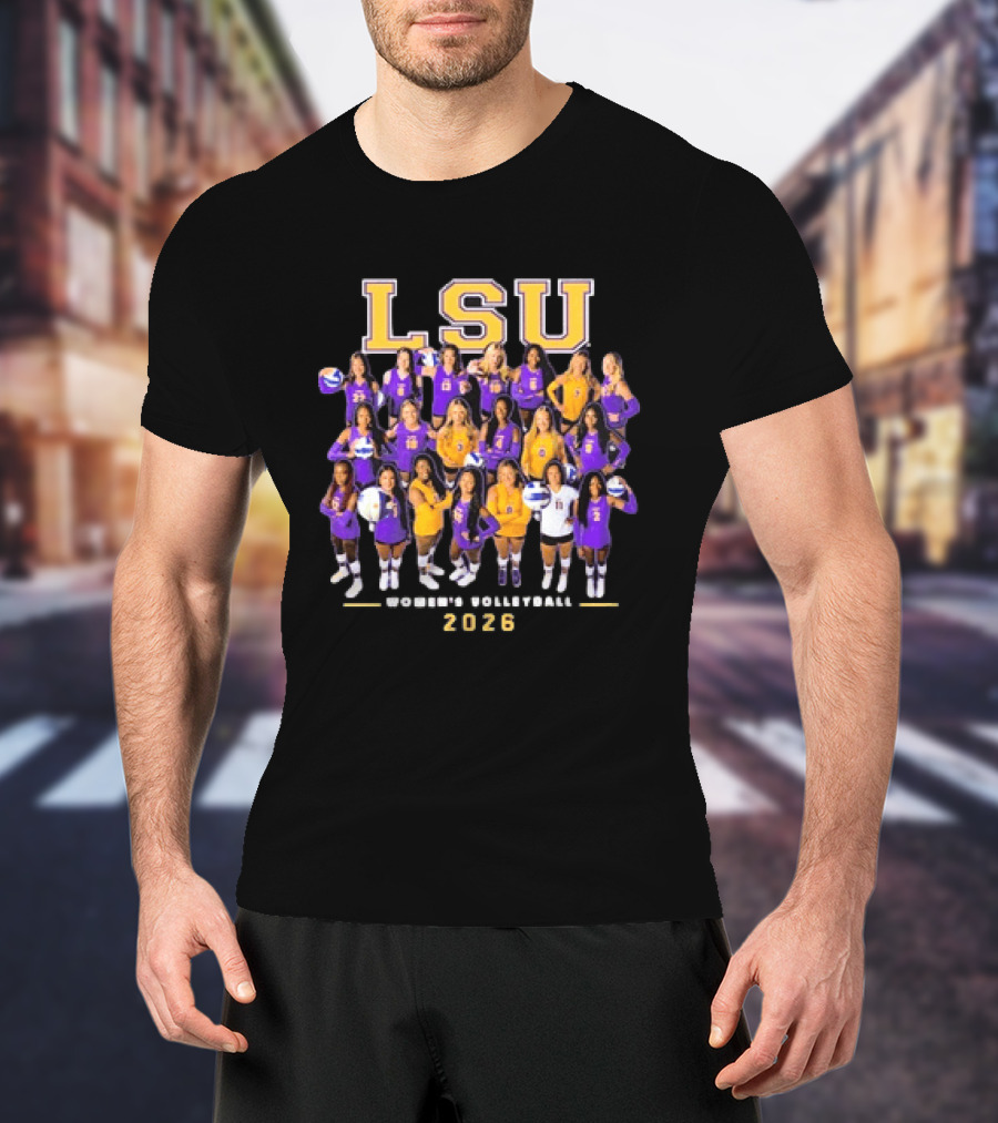 LSU Tigers Women's Volleyball Goddesses Collage 2026 T-Shirt