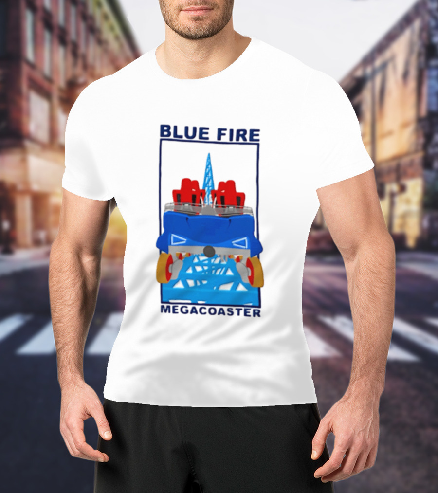 Blue Fire Megacoaster Roller Car T-Shirt