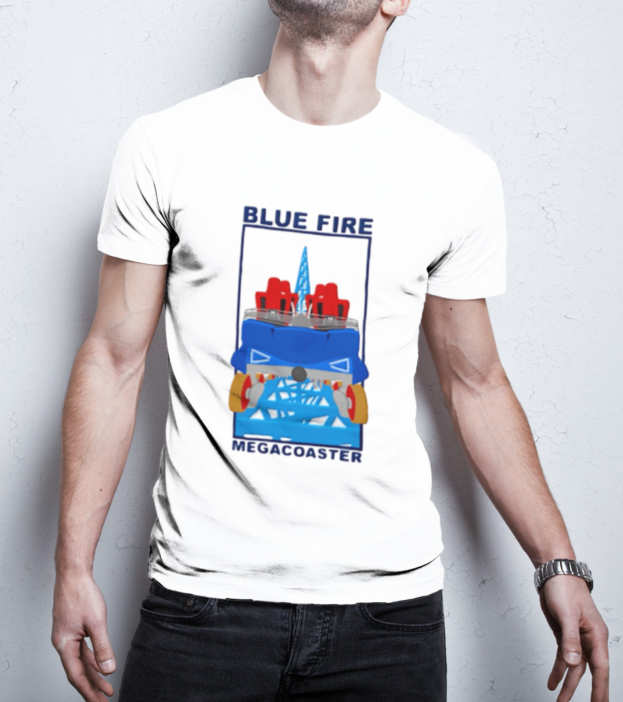 Blue Fire Megacoaster Roller Car T-Shirt