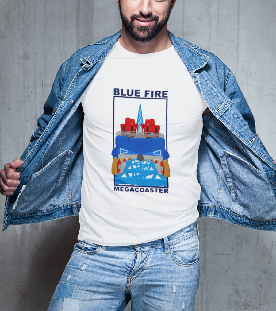 Blue Fire Megacoaster Roller Car T-Shirt