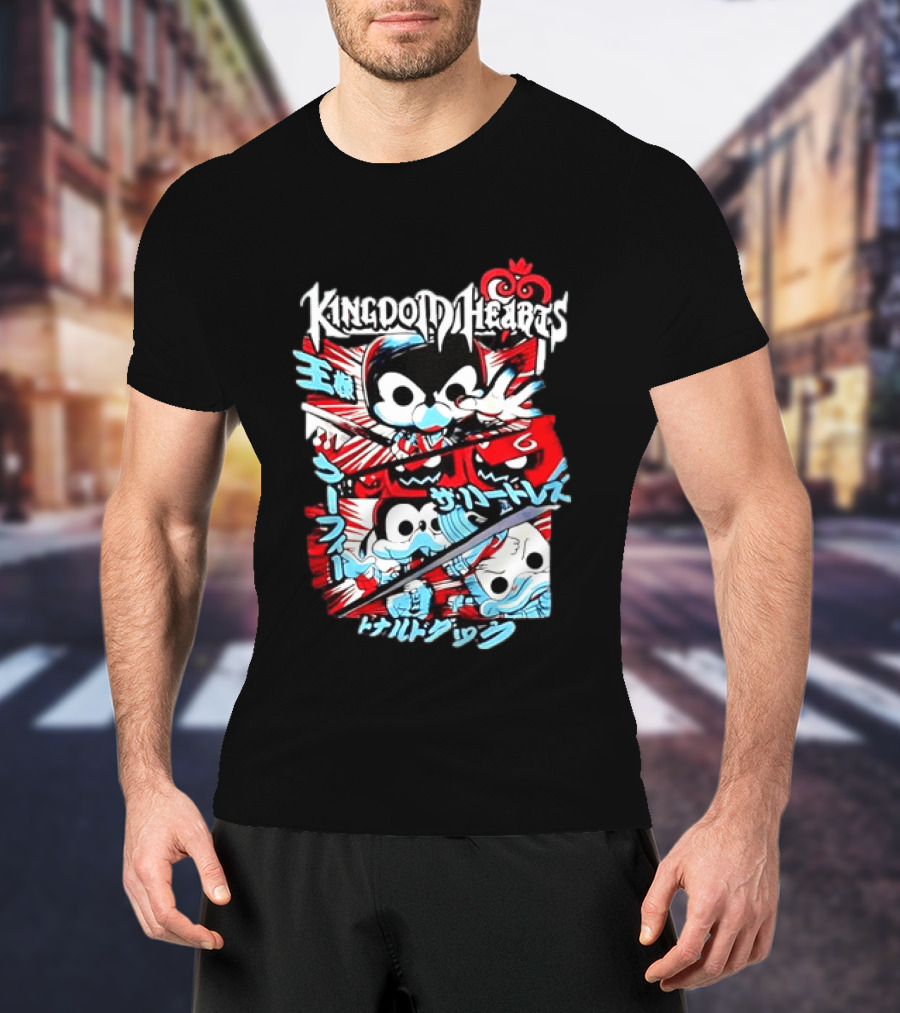 Kingdom Hearts Mickey Mouse Goofy Donald Duck Manga T-Shirt