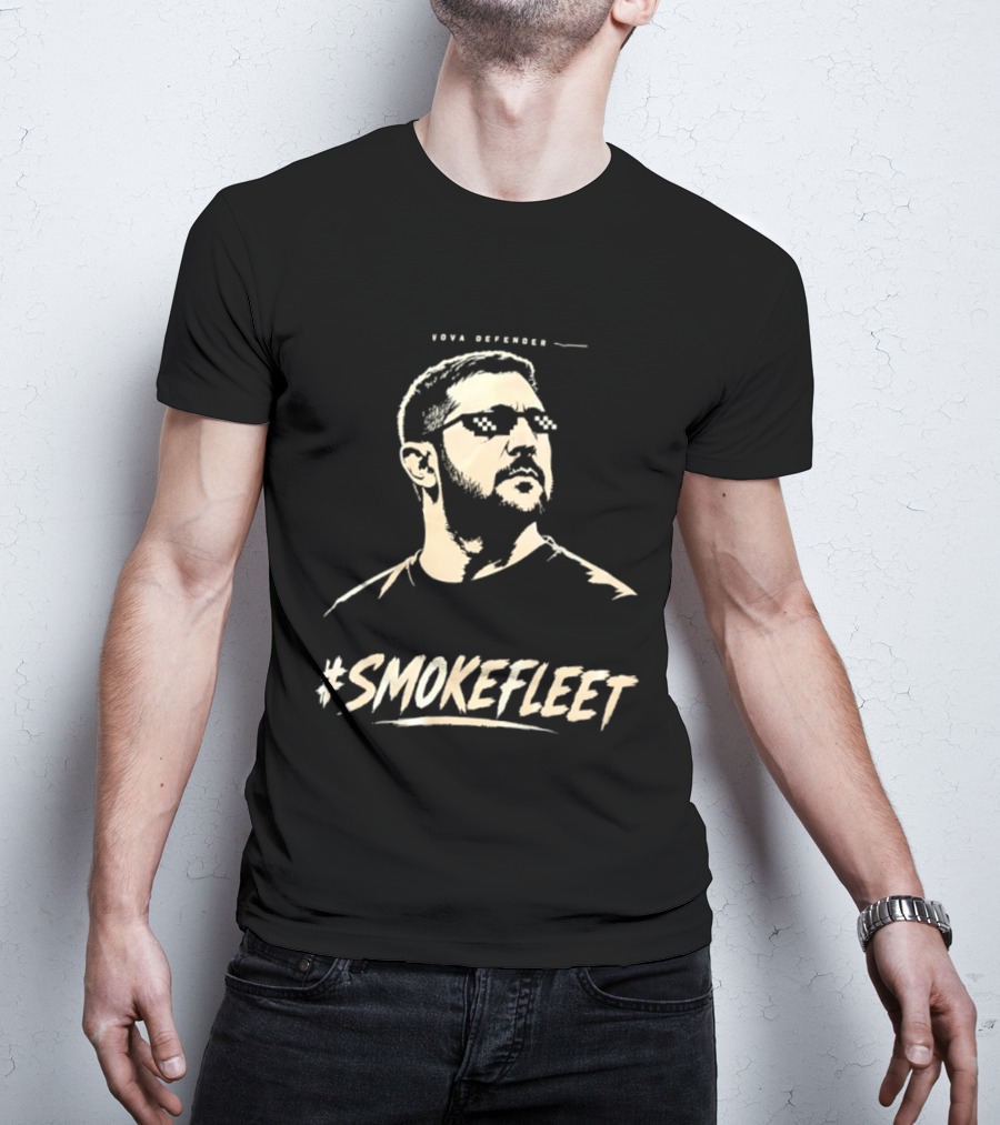 Vova Defender Smokefleet Thug Life Pixelated Sunglasses T-Shirt
