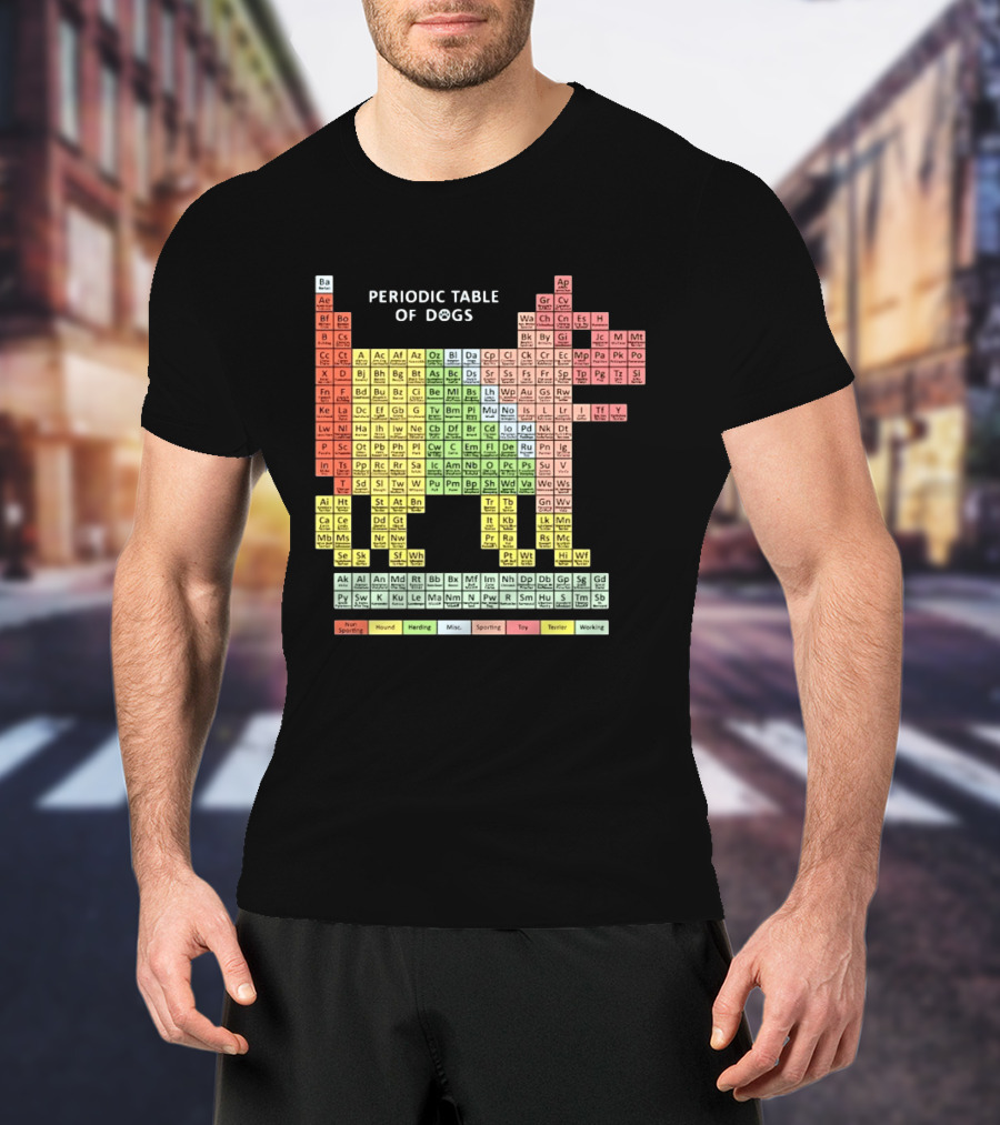 Periodic Table Of Dogs Breed Chart Non Sporting Hound Herding Misc Sporting Toy Terrier Working T-Shirt