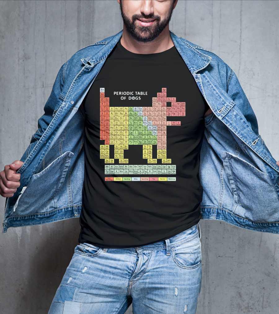 Periodic Table Of Dogs Breed Chart Non Sporting Hound Herding Misc Sporting Toy Terrier Working T-Shirt
