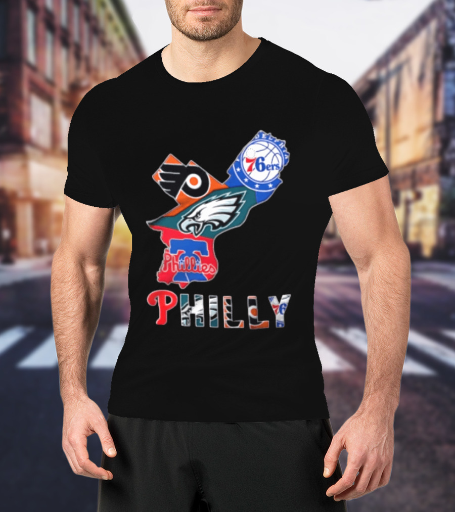 Philadelphia 76ers Flyers Eagles Phillies Philly Teams T-Shirt