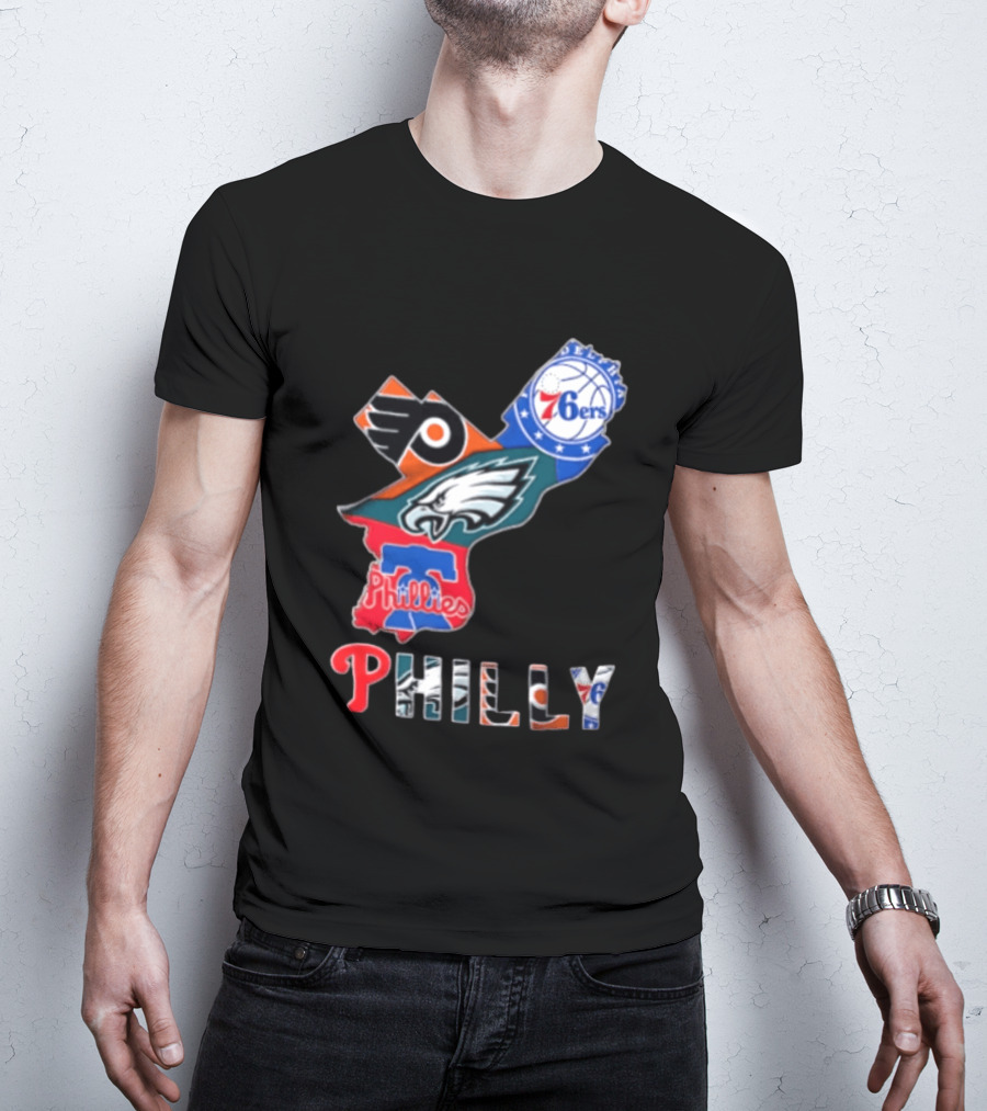 Philadelphia 76ers Flyers Eagles Phillies Philly Teams T-Shirt