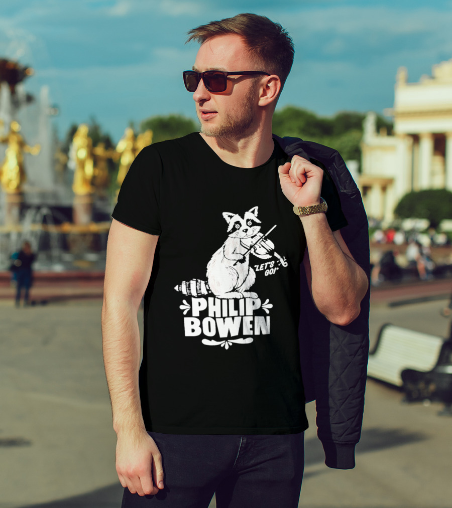 Philip Bowen Raccoon Playing Violin Let's Go T-Shirt