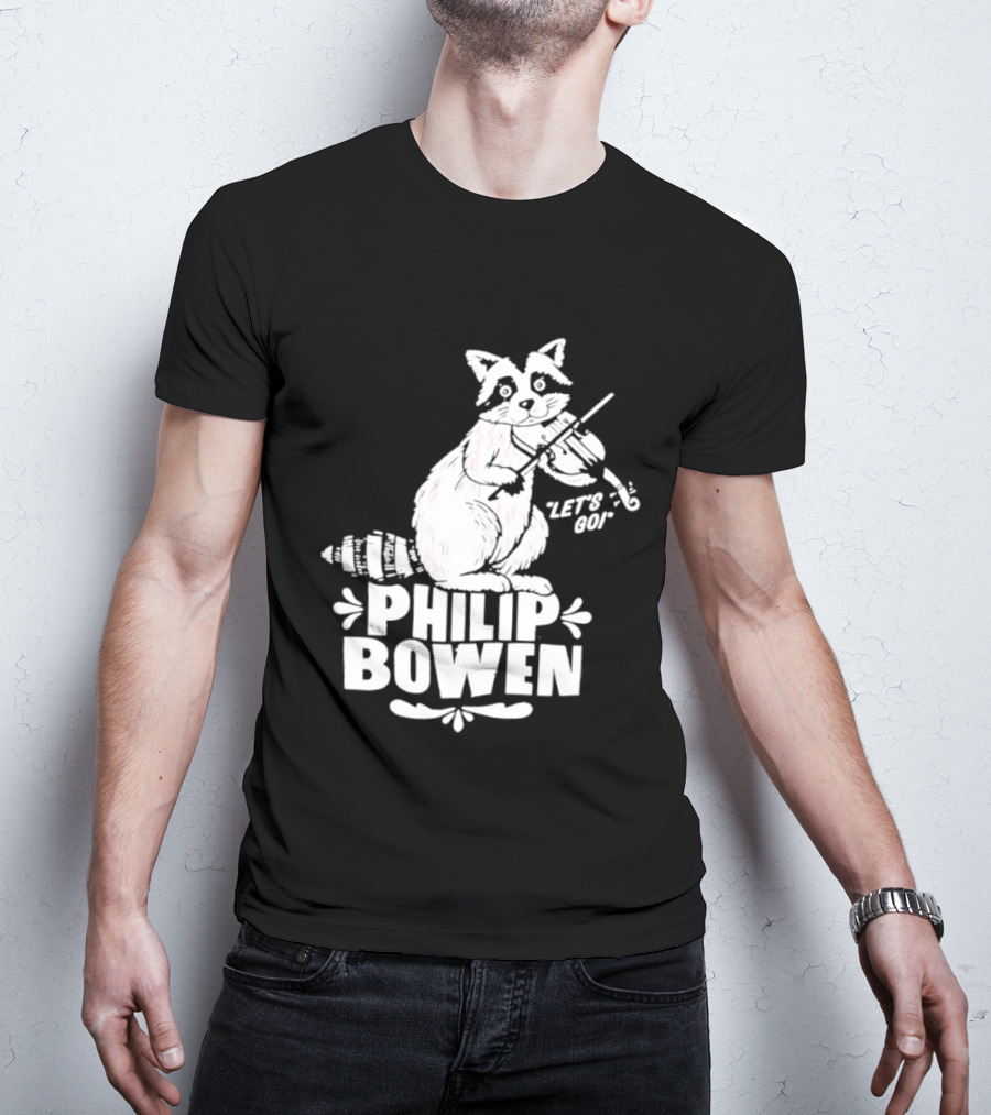 Philip Bowen Raccoon Playing Violin Let's Go T-Shirt