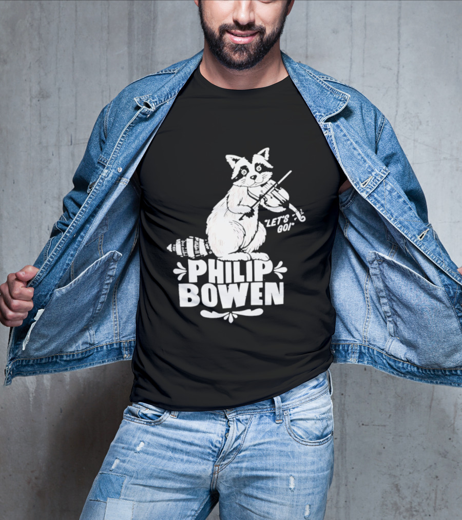 Philip Bowen Raccoon Playing Violin Let's Go T-Shirt