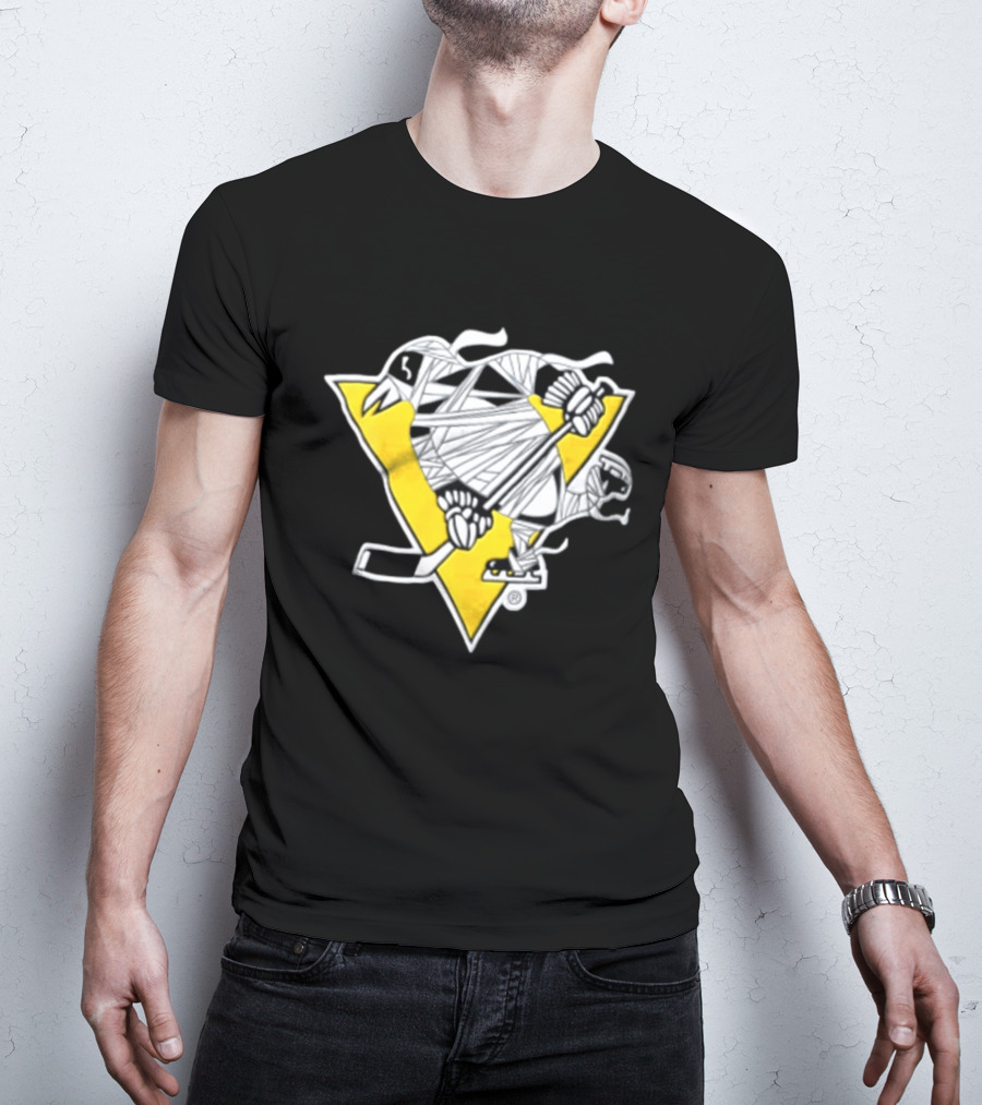 Pittsburgh Penguins Mummy Wrapped Hockey Stick Halloween 26 T-Shirt