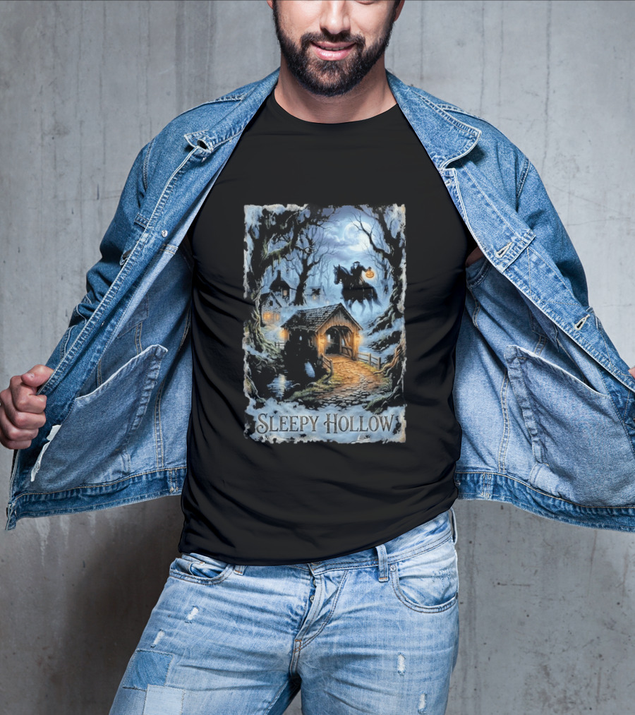 Sleepy Hollow Halloween Headless Horseman Bridge Scene Jack & Jones T-Shirt