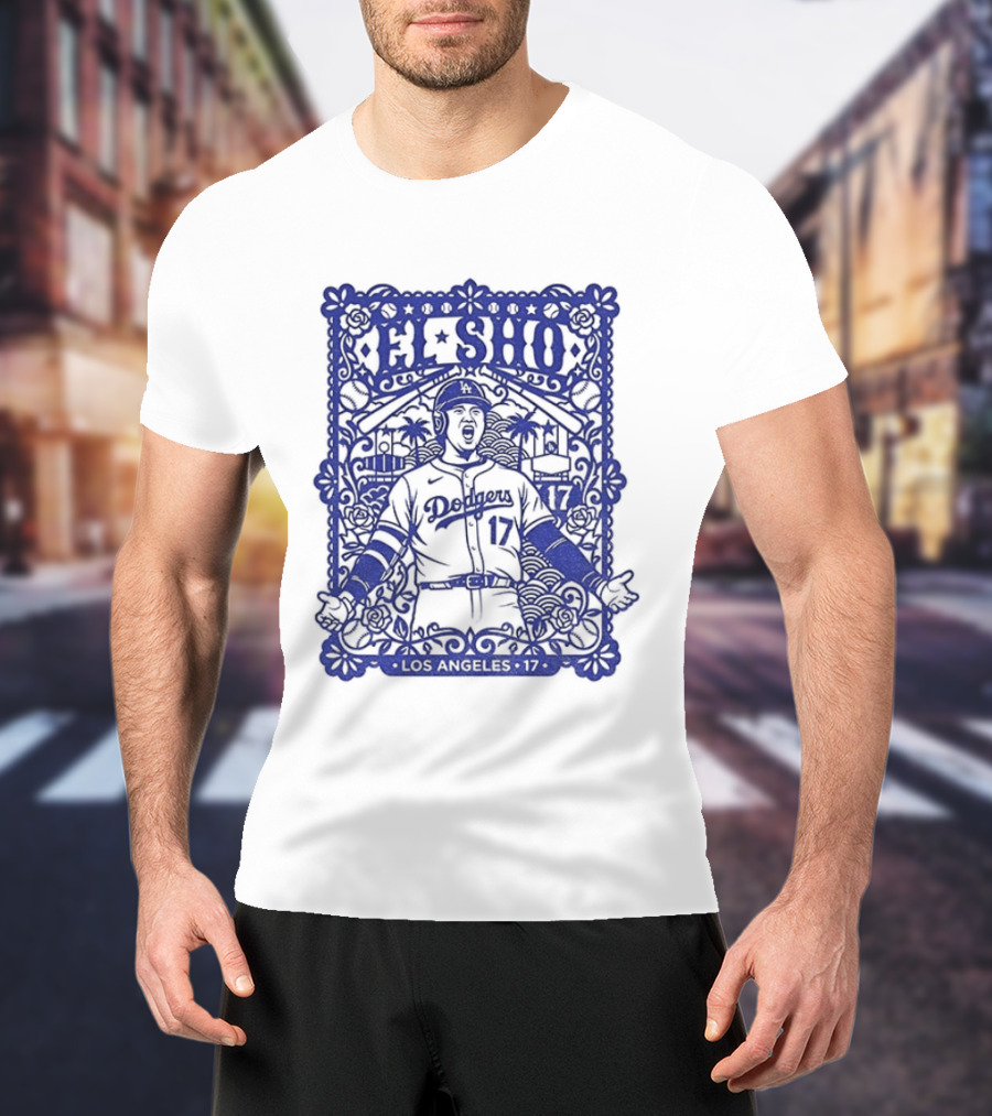 Shohei Ohtani El Sho Papel Picado Los Angeles Baseball T-Shirt