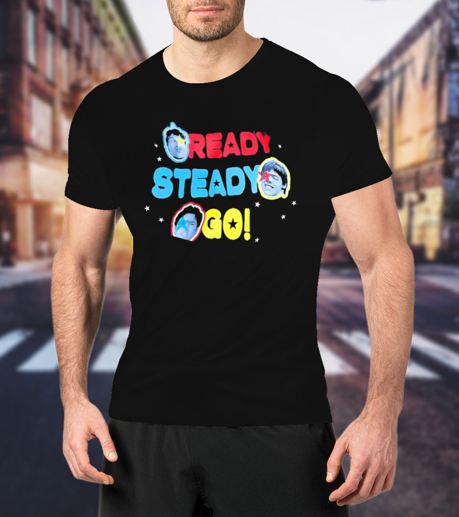Ready Steady Go Friends Pop Music Colorful Star Portraits T-Shirt