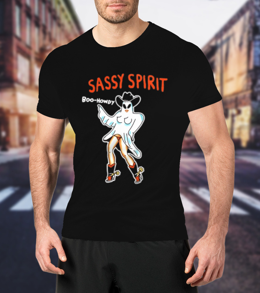 Sassy Spirit Boo Howdy Ghost Cowgirl Western Halloween Costume T-Shirt