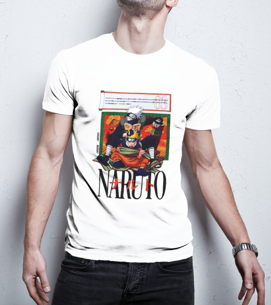 Naruto Kakashi 72 Series Manga Cover Style Anime T-Shirt