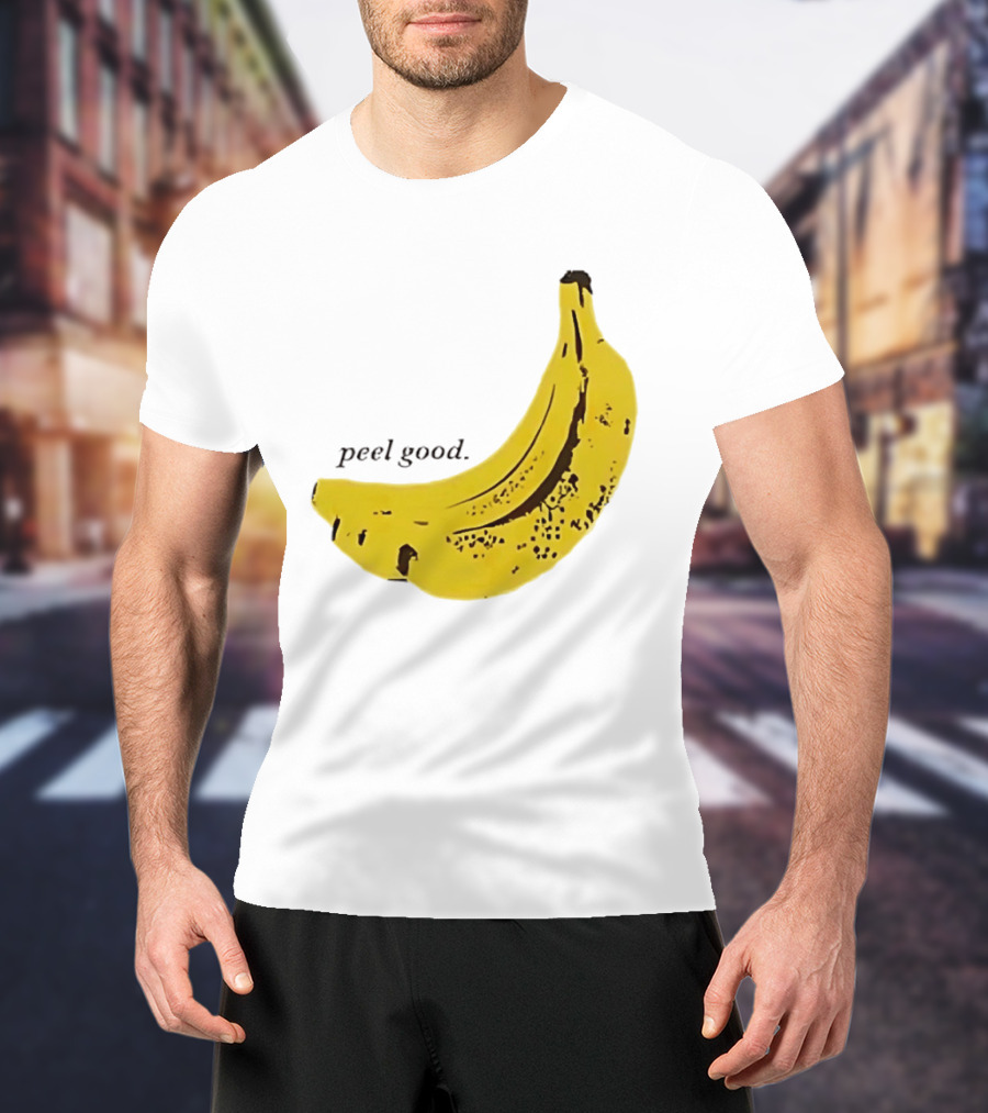 Peel Good Banana Fruit Minimalist Yellow T-Shirt