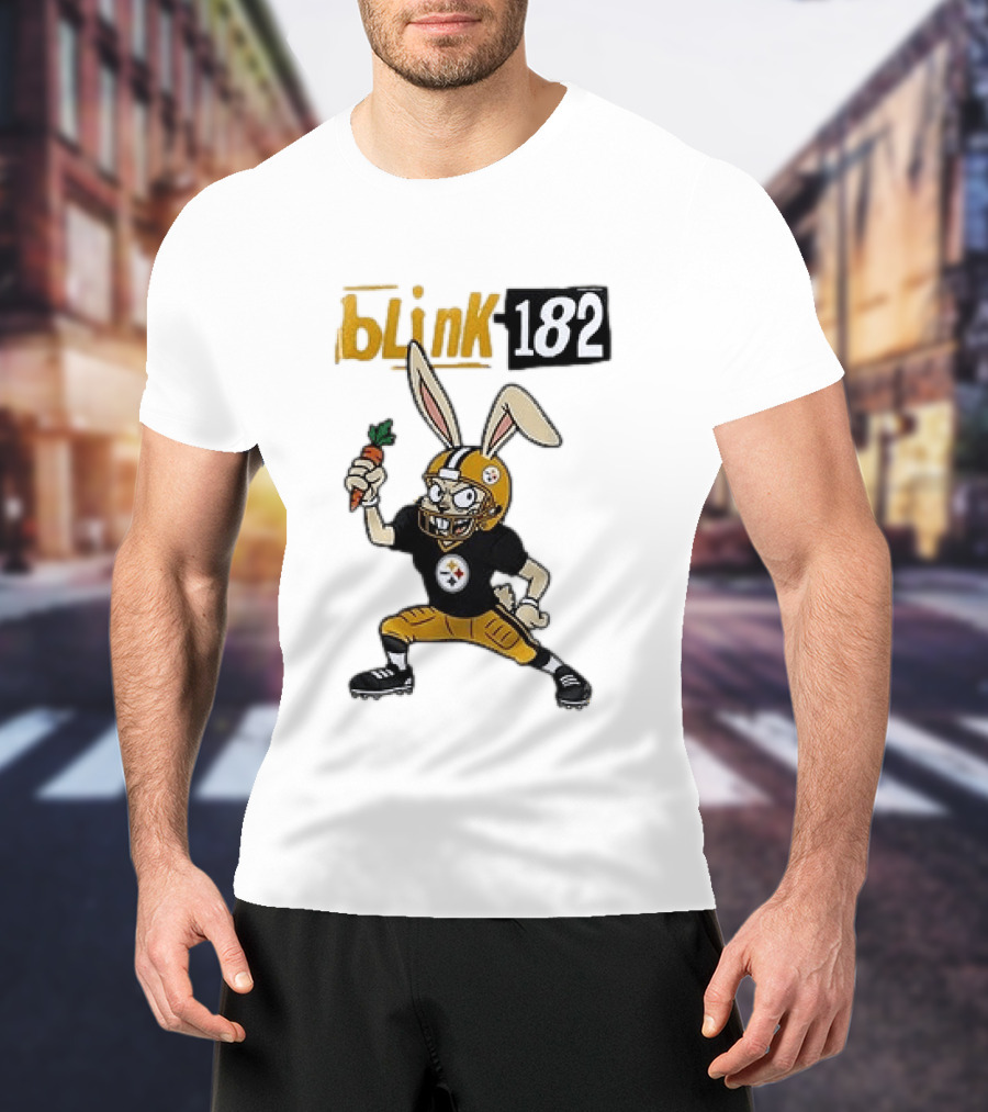 Blink 182 Pittsburgh Steelers Rabbit Football T-Shirt