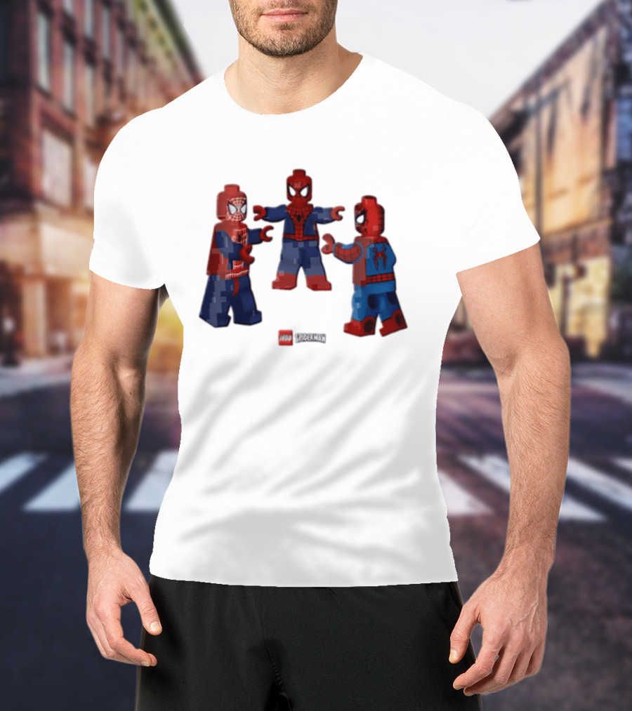 LEGO Spider Man Three Figures Meme Poses T-Shirt