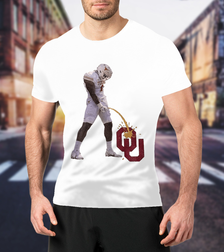 Texas Longhorns Xavier Worthy #1 Pee On Oklahoma Sooners OU Football Rivalry T-Shirt