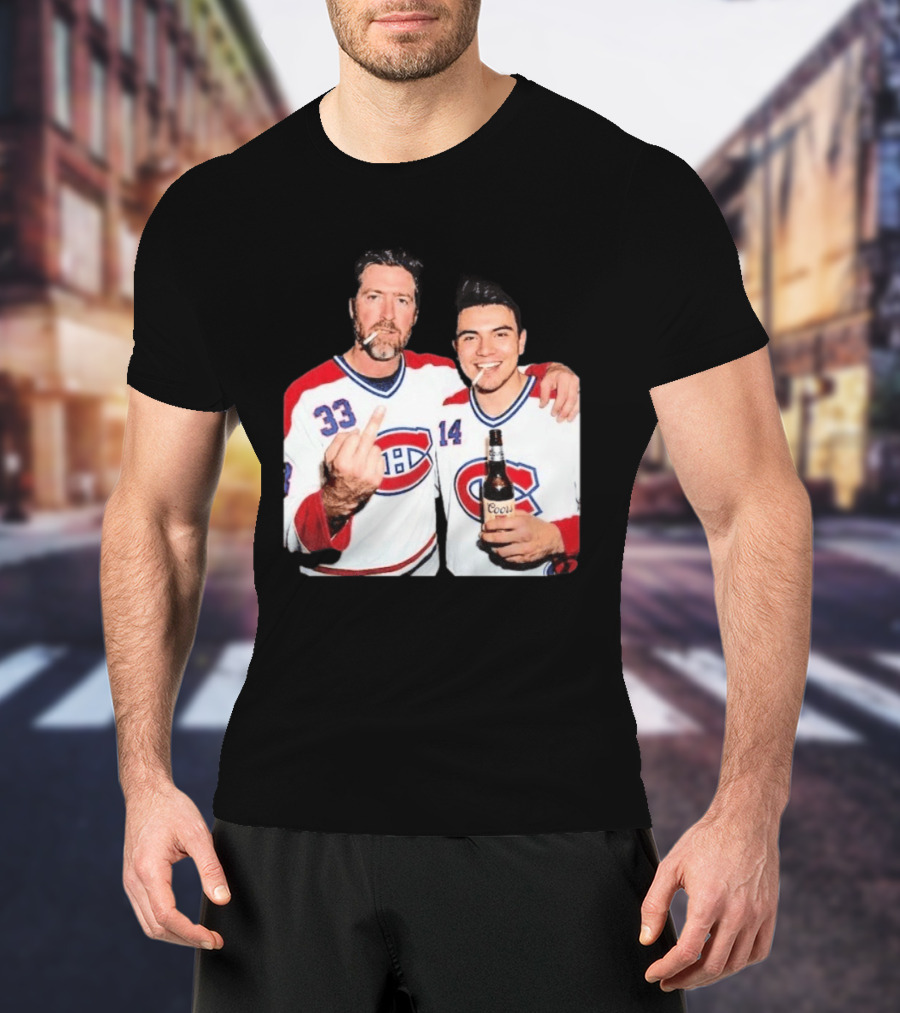 Patrick Roy Nick Suzuki Coors Montreal Canadiens Middle Finger Smoking T-Shirt