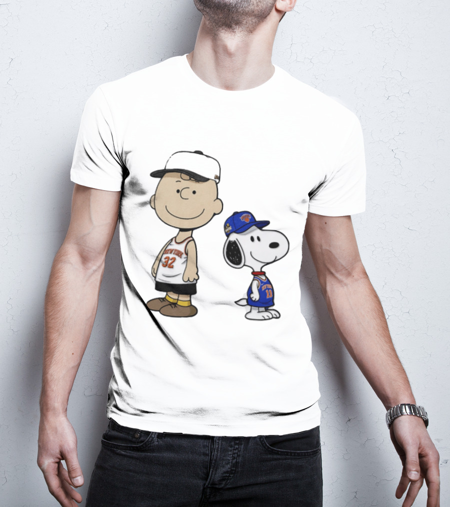 Charlie Brown Snoopy New York Knicks NBA 2026 Basketball Fans T-Shirt