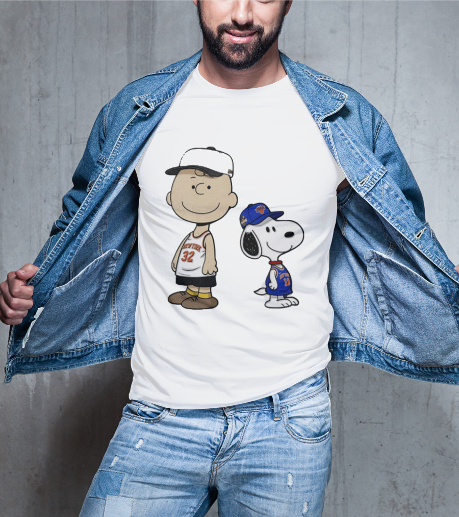 Charlie Brown Snoopy New York Knicks NBA 2026 Basketball Fans T-Shirt