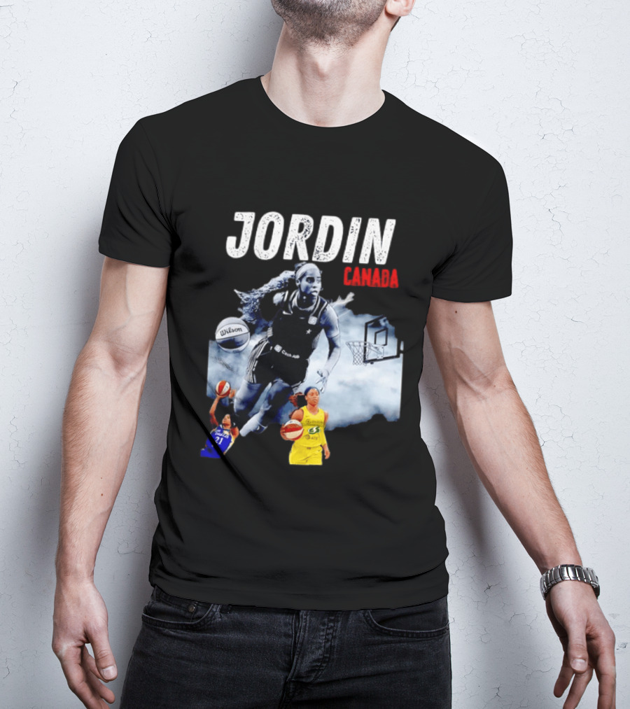 Jordin Canada Los Angeles Basketball Star Wilson Ball Slam Dunk T-Shirt
