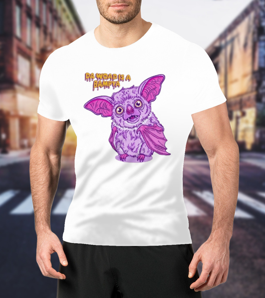 Da Woad Is A Bampya Purple Bat Vampire Cartoon T-Shirt