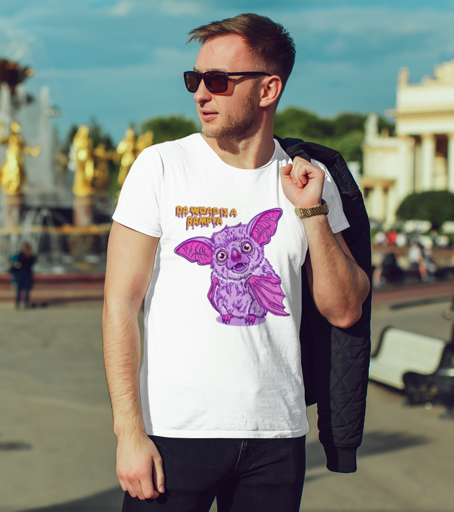 Da Woad Is A Bampya Purple Bat Vampire Cartoon T-Shirt