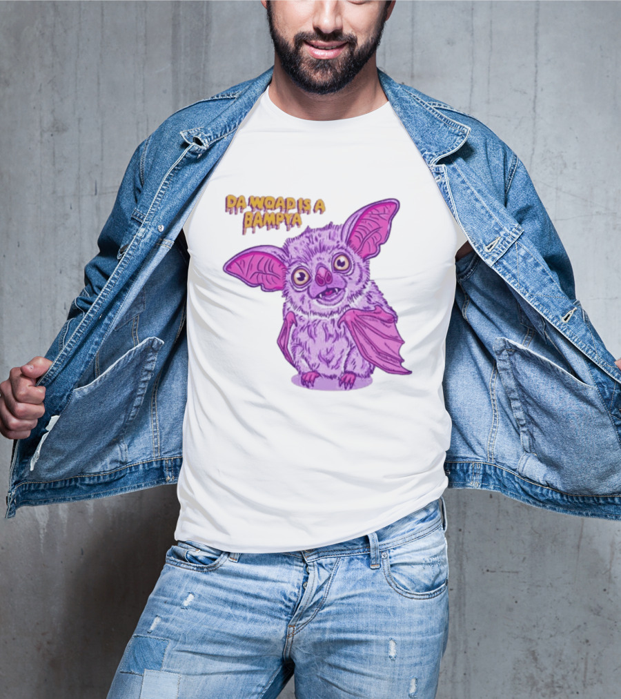 Da Woad Is A Bampya Purple Bat Vampire Cartoon T-Shirt