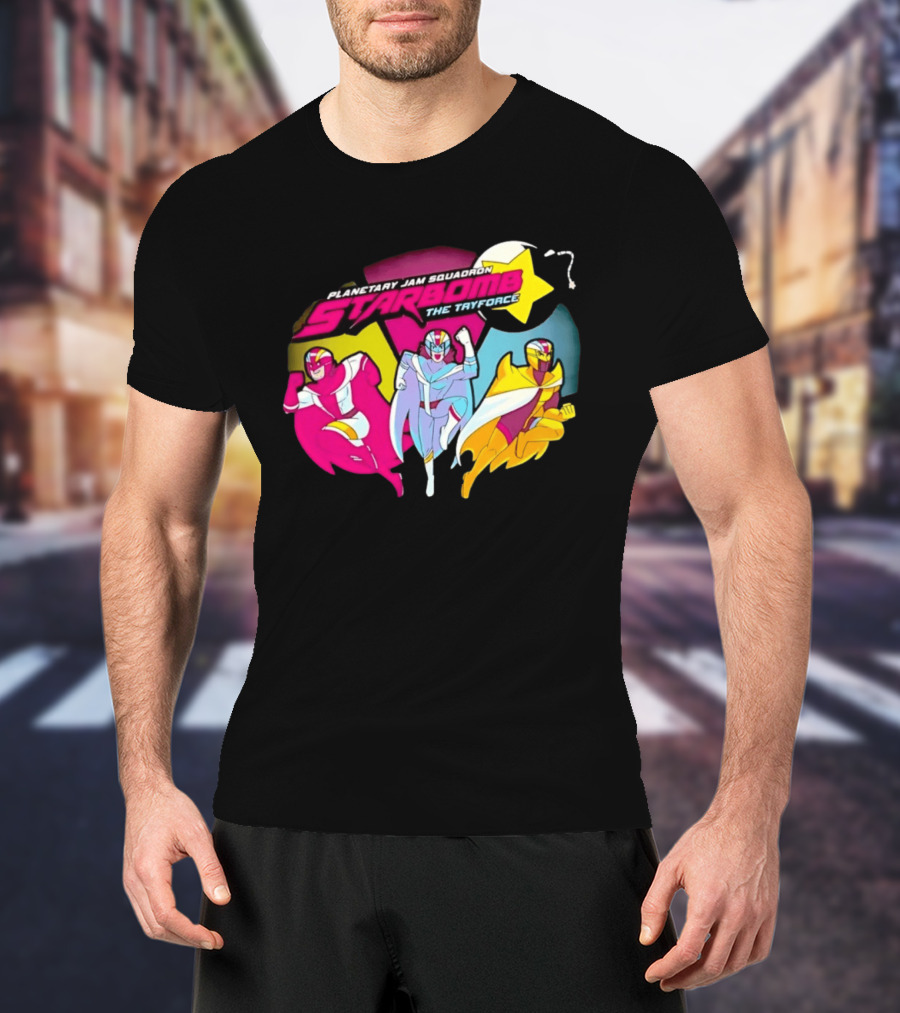 Planetary Jam Squadron Starbomb The Tryforce Retro Heroes T-Shirt