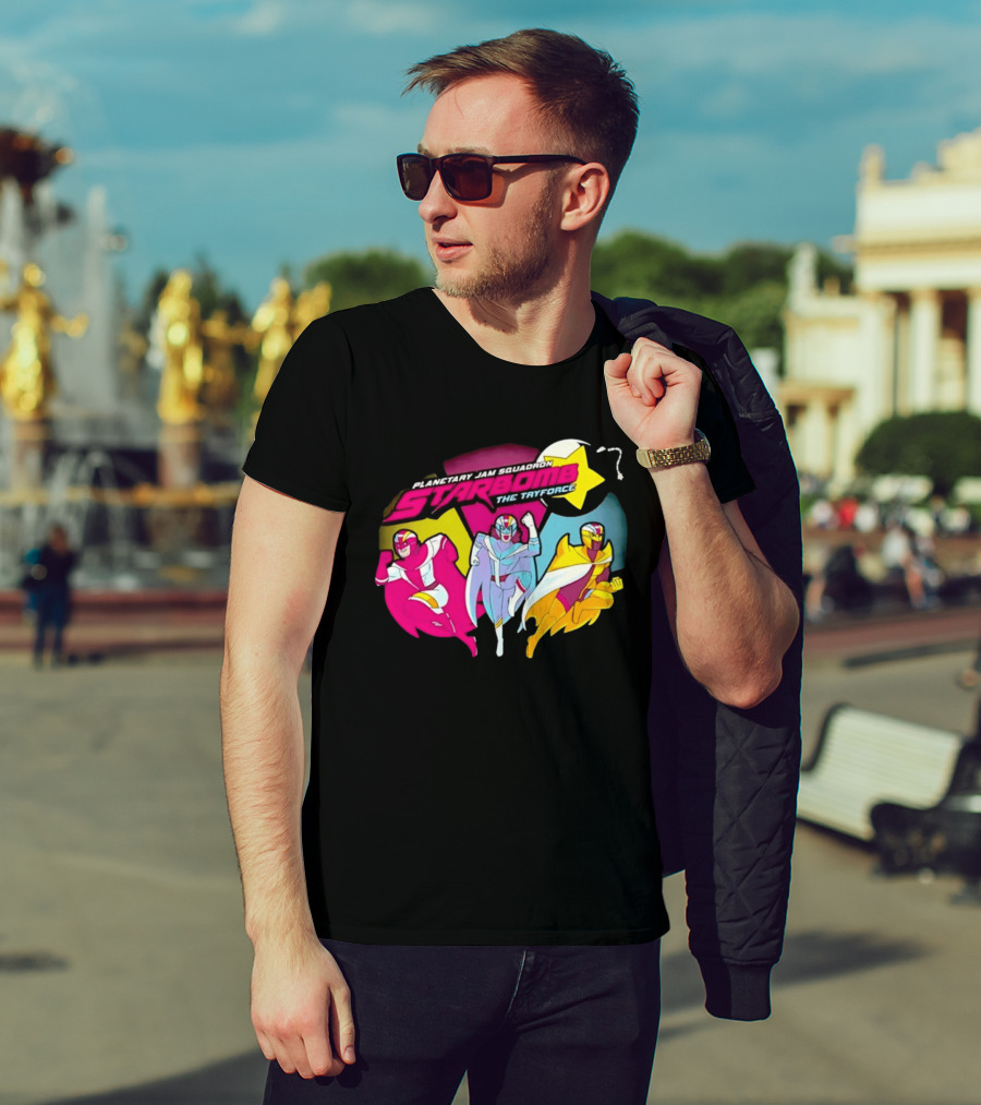 Planetary Jam Squadron Starbomb The Tryforce Retro Heroes T-Shirt