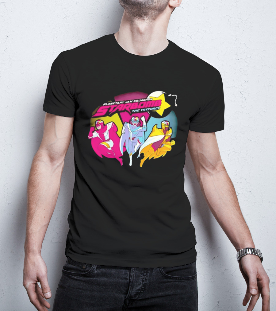 Planetary Jam Squadron Starbomb The Tryforce Retro Heroes T-Shirt