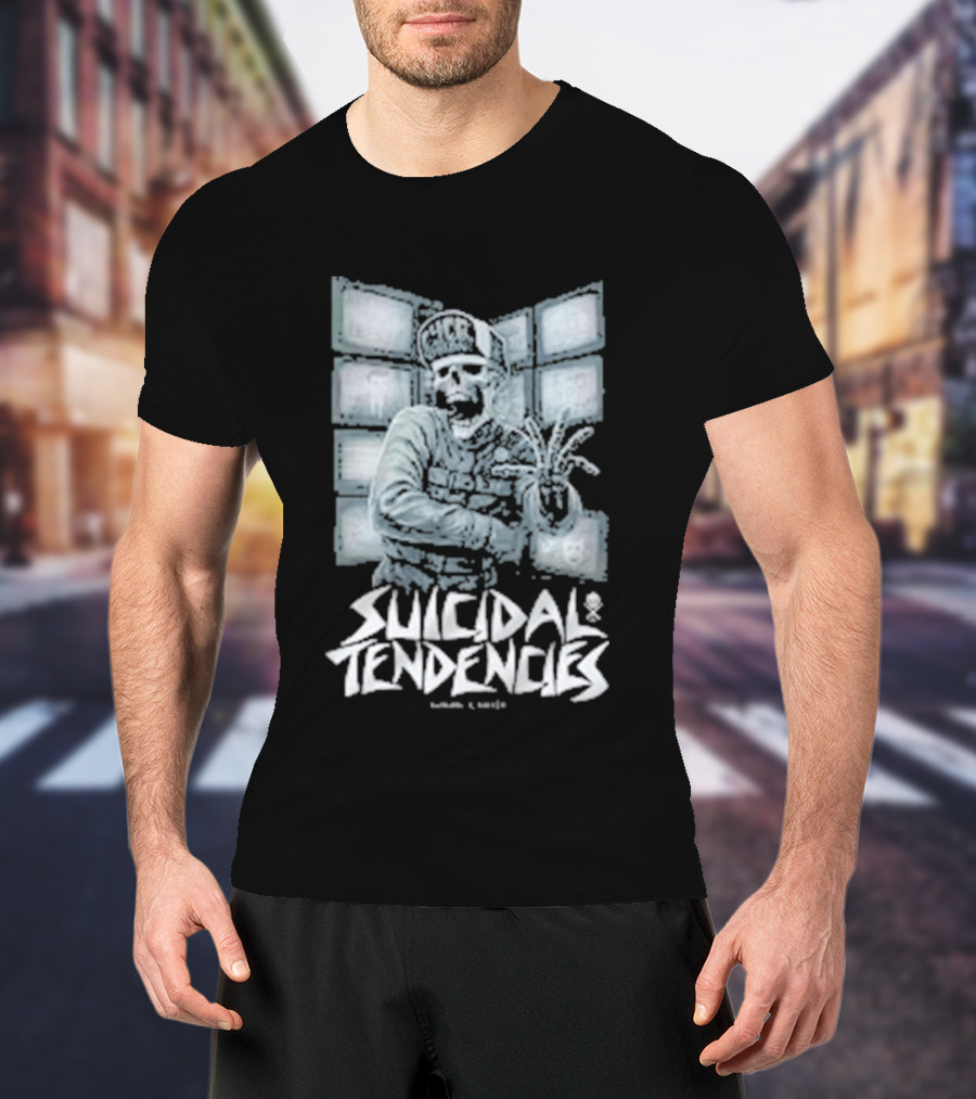 Suicidal Tendencies Institutionalized Skeleton Holding Beaker By Jim 'Taz' Evans T-Shirt