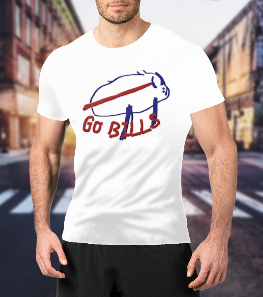 Buffalo Bills Go Bills Sketch Drawing Josh Allen T-Shirt