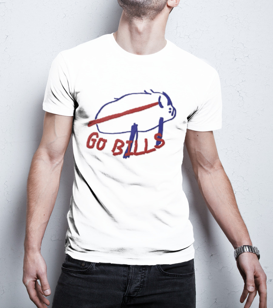 Buffalo Bills Go Bills Sketch Drawing Josh Allen T-Shirt