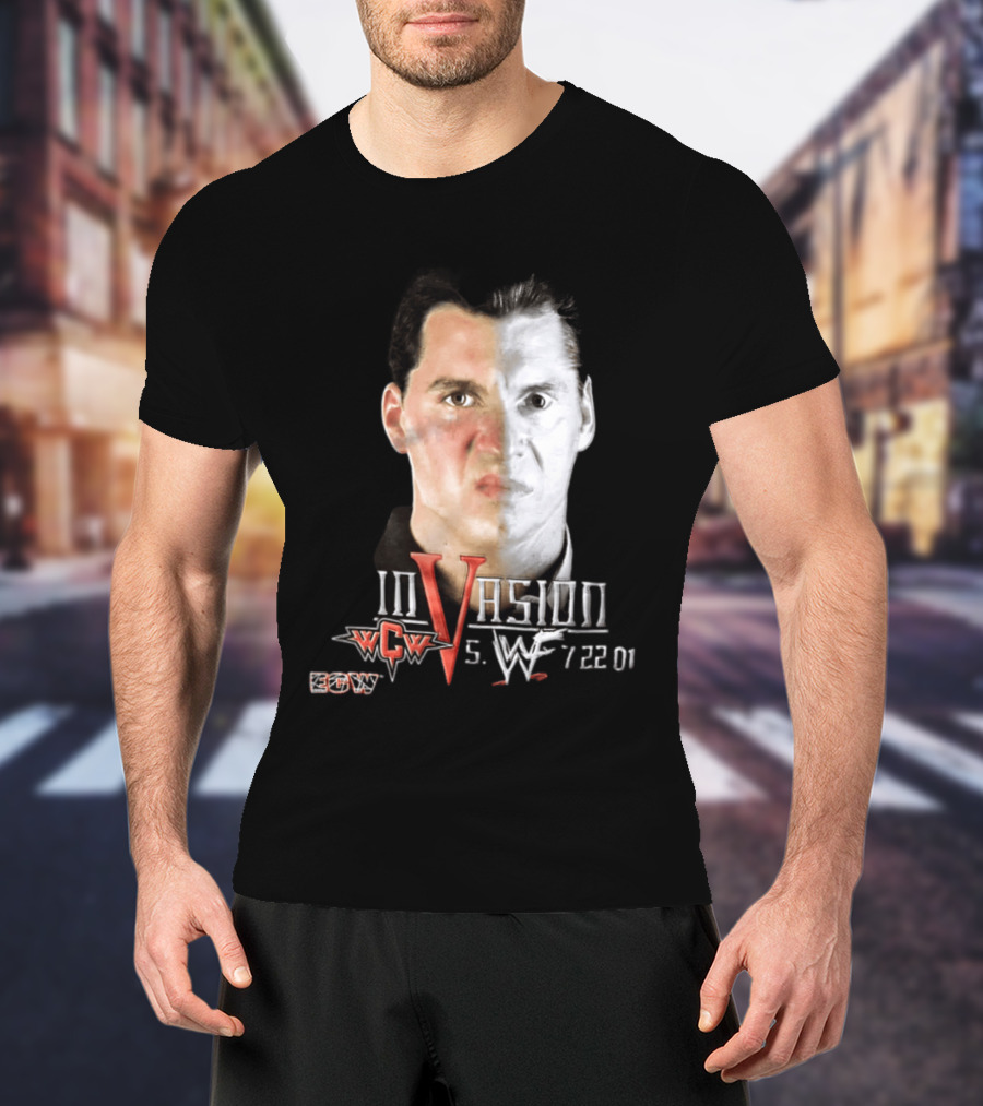 WCW Vs WWF Invasion July 22 2001 Vince McMahon ECW Wrestling Event T-Shirt