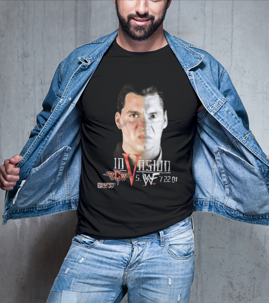 WCW Vs WWF Invasion July 22 2001 Vince McMahon ECW Wrestling Event T-Shirt
