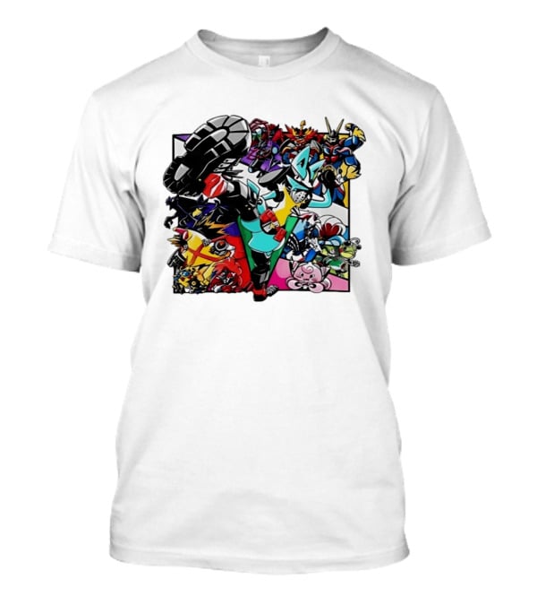 Lucario And Friends Anime Mashup With Megaman Yu Gi Oh Gundam Wigglytuff Pikachu Charizard T-Shirt