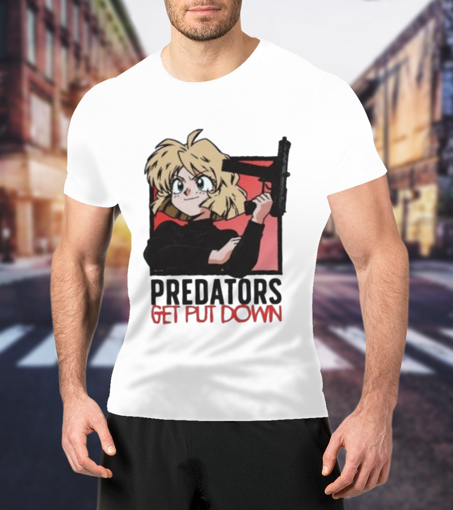 Predators Get Put Down Minnie May Gunsmith Cats Anime T-Shirt