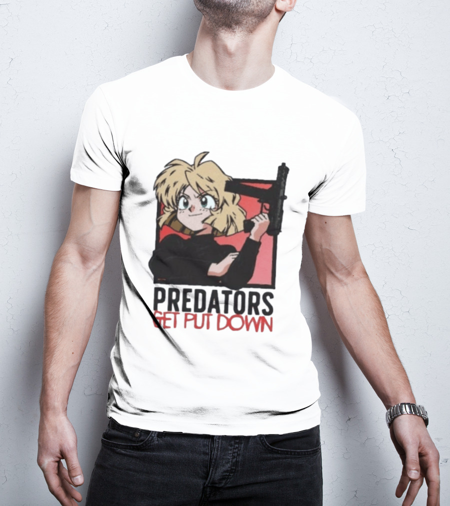 Predators Get Put Down Minnie May Gunsmith Cats Anime T-Shirt