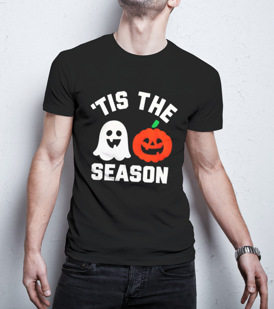 Tis The Season Ghost And Pumpkin Halloween T-Shirt