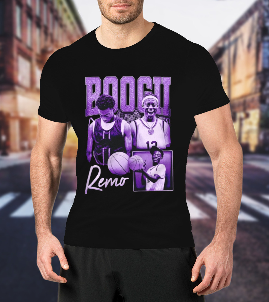 Boogii Remo 12 Basketball Player Retro Style Purple Aesthetic T-Shirt