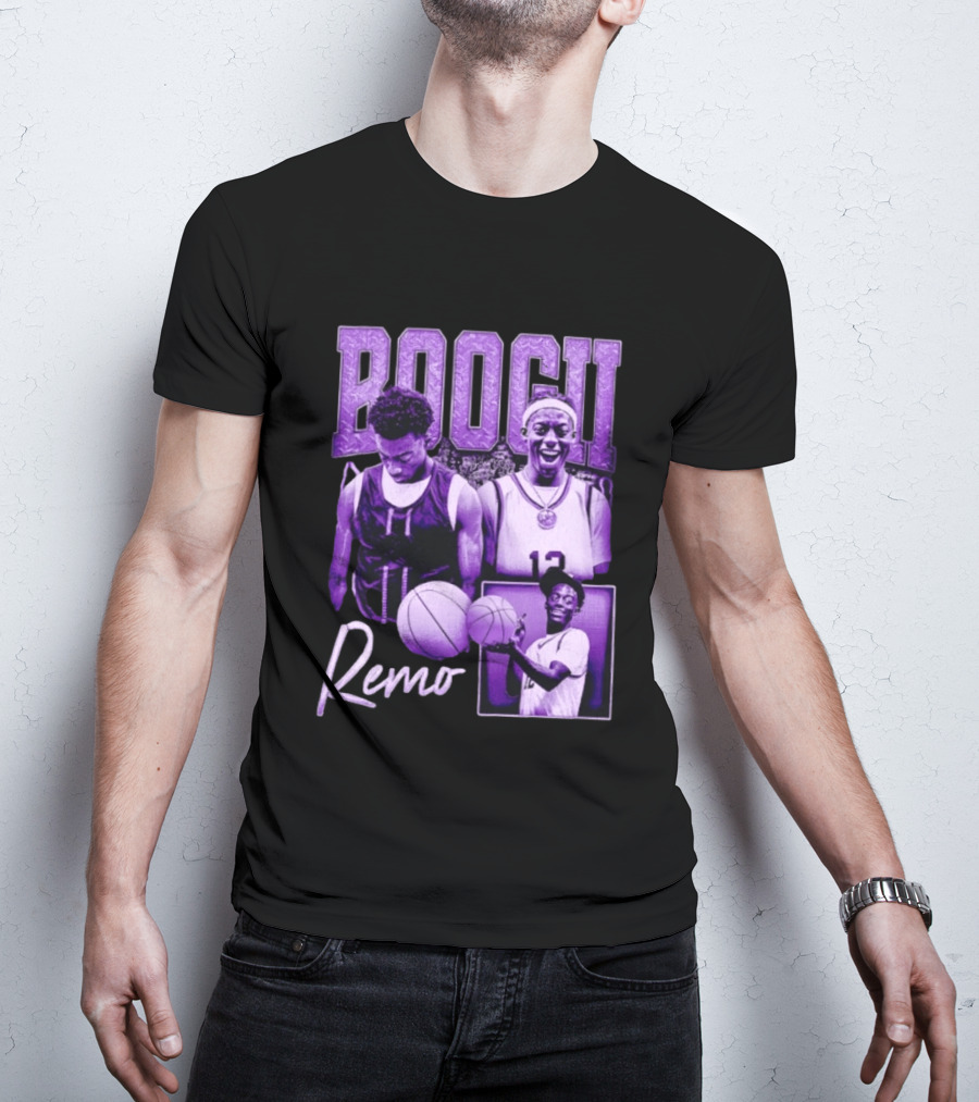 Boogii Remo 12 Basketball Player Retro Style Purple Aesthetic T-Shirt