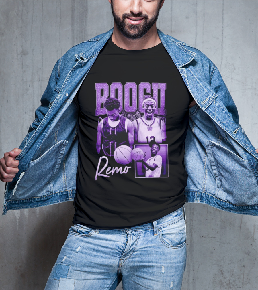 Boogii Remo 12 Basketball Player Retro Style Purple Aesthetic T-Shirt